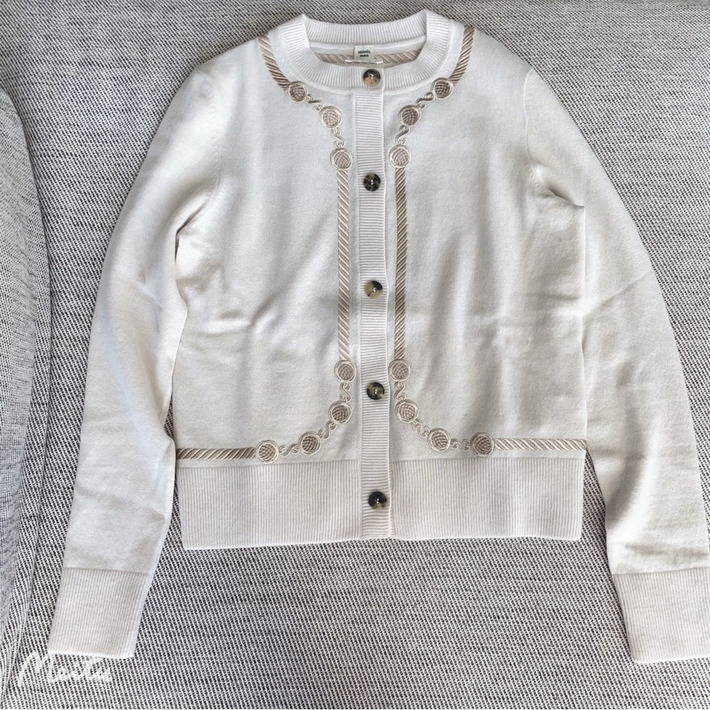 HP!🦋Authentic Hermes Cardigan Size 34 - Picture 4 of 11